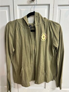 Club Pilates Olive Green Hooded Zip Jacket